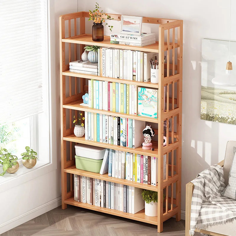 Simple bookshelf multifunctional adjustable storage rack floor type home living room student bookcase office wall storage rack