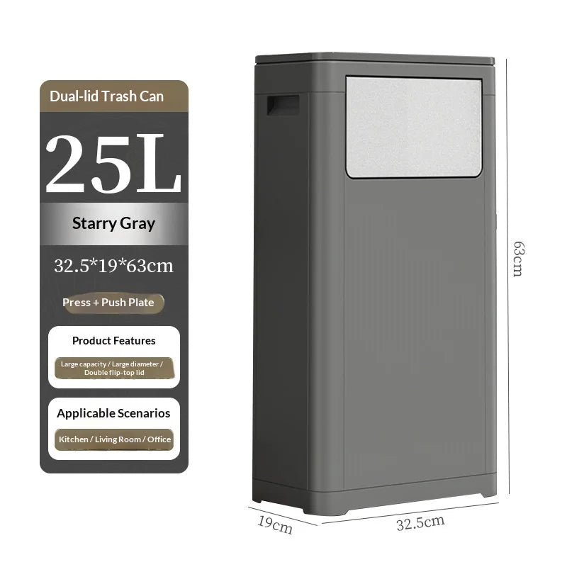 Cubo de Basura con Sensor de Movimiento sin Contacto, Doble Tapa, Manos Libres, Cocina, Gran Capacidad, Exterior, Comercial, Lixeira Baño