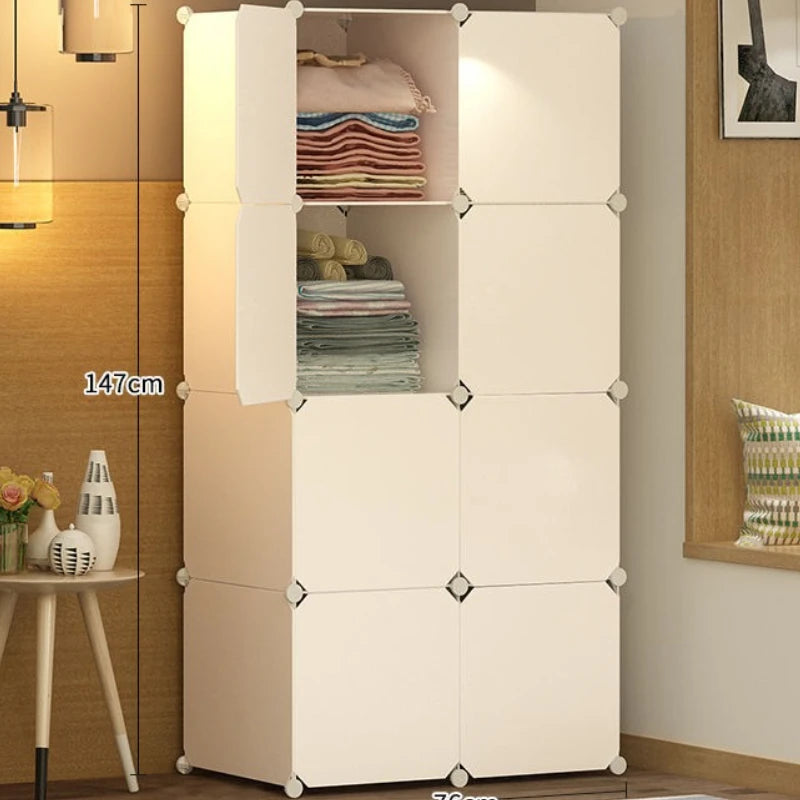 Armario de tela portátil de fácil montaje, organizador de ropa, armario de almacenamiento para dormitorio de alquiler, muebles ligeros y duraderos