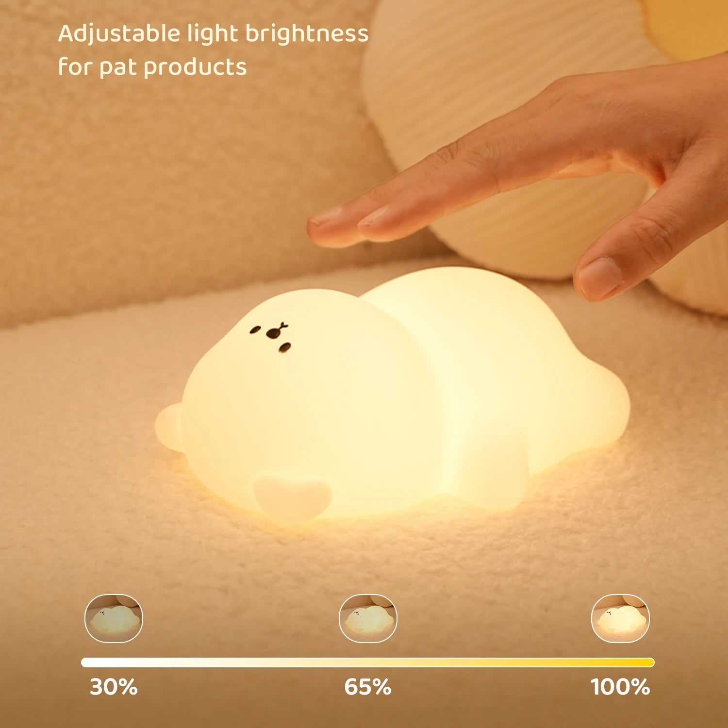 Linda Lámpara de Noche de Silicona de Oso Tumbado, Luz Decorativa de Escritorio, Lámpara de Ambiente Creativa para Interiores, Lámpara de Noche para Bebé, Regalo para Niños