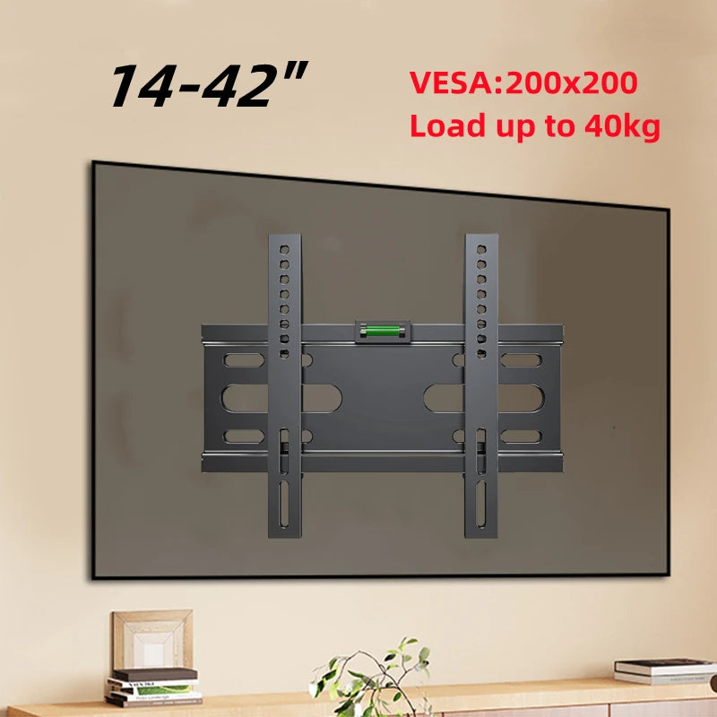 Soporte de pared inclinable para TV LED LCD, reforzado, para TV de 14''-42'', soporta hasta 40kg, VESA 200*200