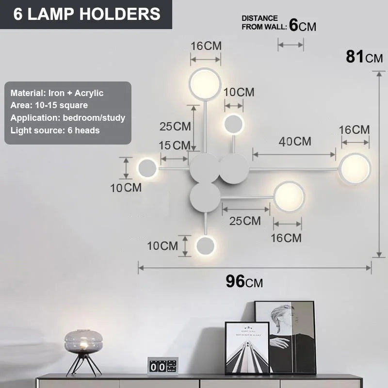 Lámpara de pared moderna nórdica LED, luz de pared minimalista para sala de estar, dormitorio, escalera, decoración del hogar, apliques de pared junto a la cama