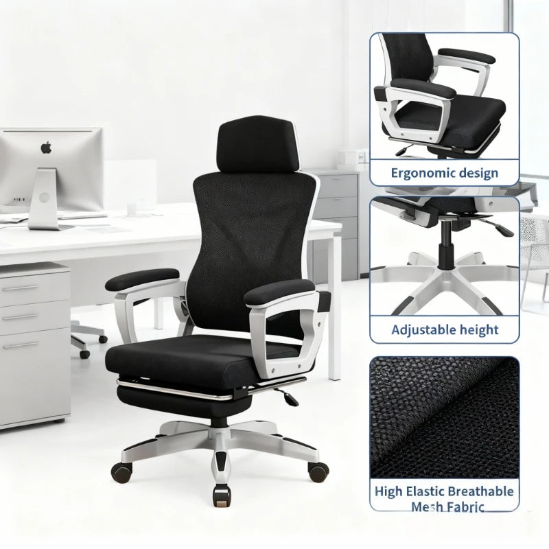 Silla de estudio para estudiantes, silla de malla ergonómica con soporte lumbar para escritorio de ordenador de oficina SNU, silla ejecutiva ergonómica Furgle Office Furniture