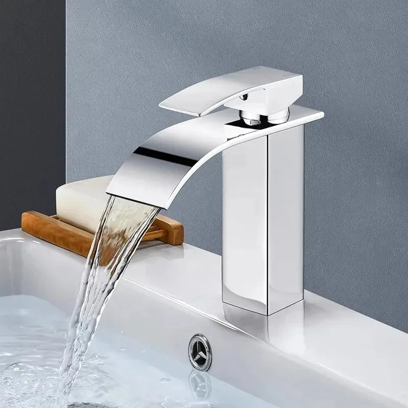 Accesorios de Baño Hogar Grifo Monomando de Cascada para Lavabo de Cocina y Baño, Agua Fría y Caliente, con Diseño de Dragón