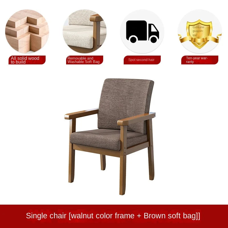 Silla de madera maciza, silla individual, silla de escritorio para ordenador, silla cómoda con respaldo para el hogar, sillón para sentarse, silla para mahjong para ancianos