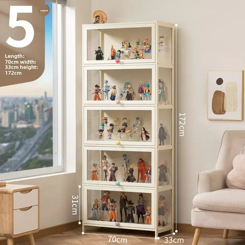 Figura Lego Vitrina Estante Hogar Crema Viento A prueba de polvo Acrílico Transparente Modelo Juguete Caja Ciega Vitrina