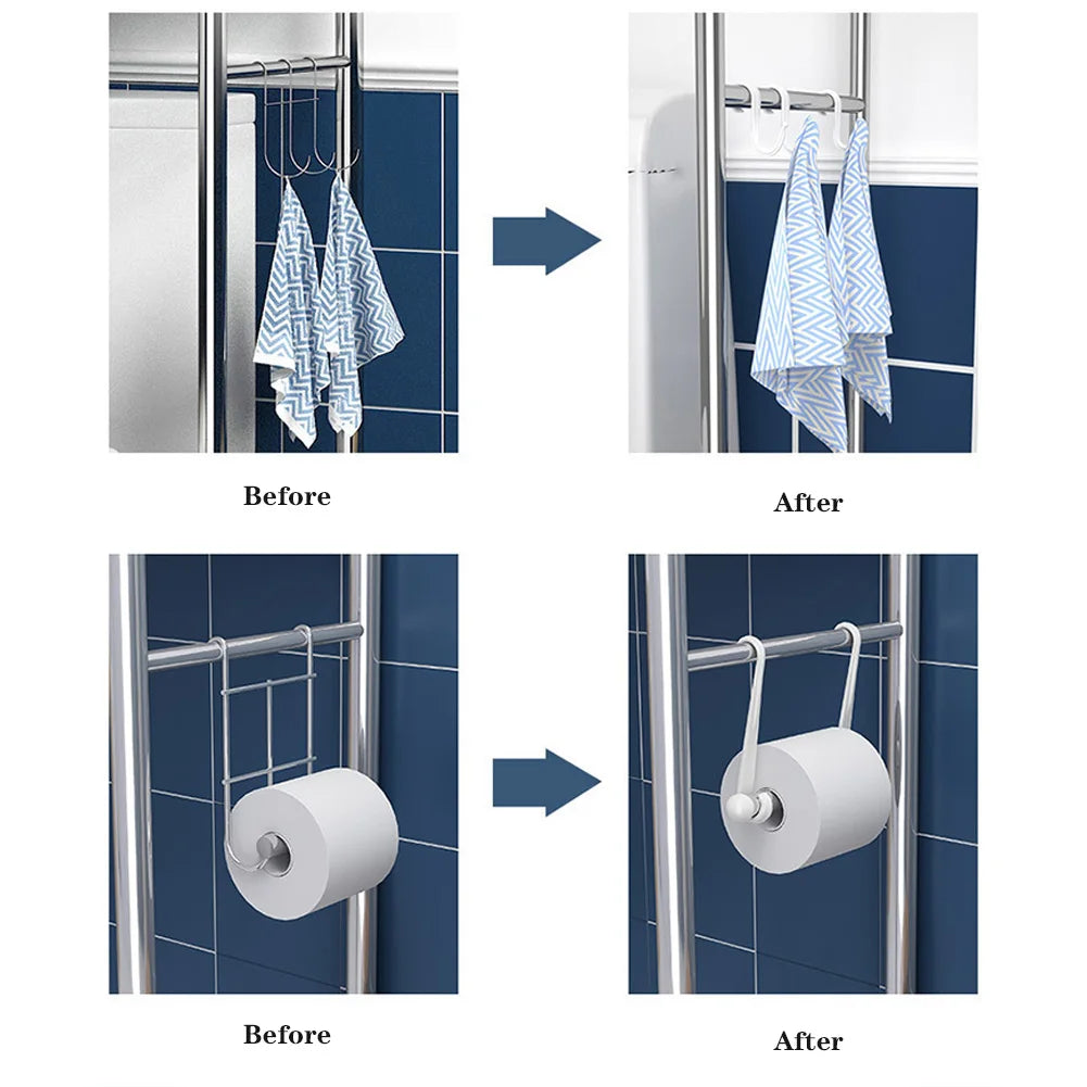 Estantería de metal para colocar sobre el inodoro con ganchos extraíbles para toallas y soporte para papel, organizador para baño, aseo o lavadero