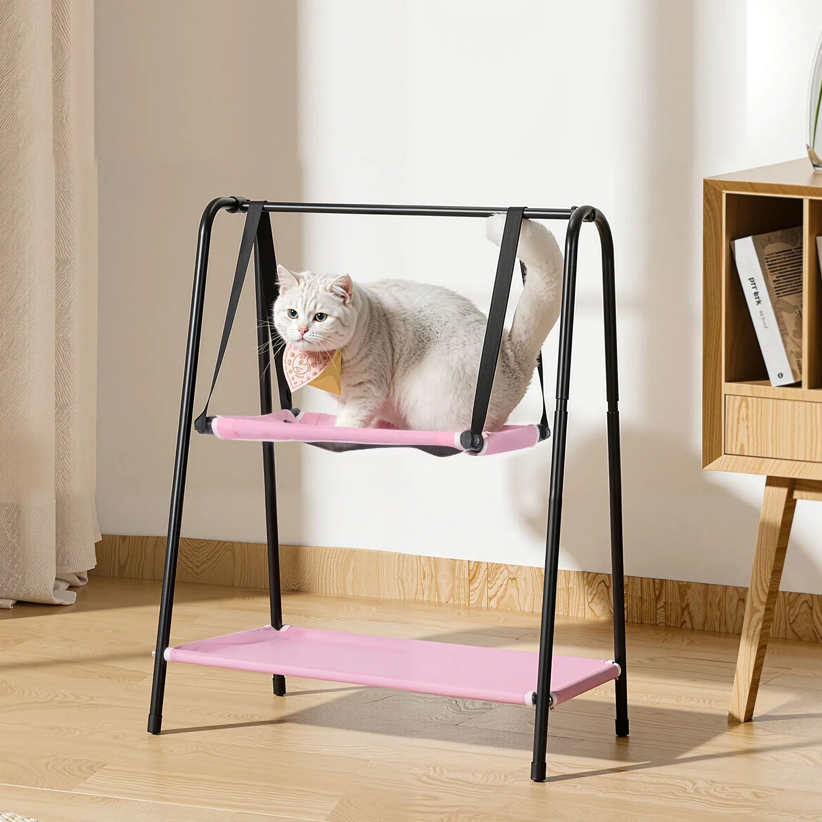 Cama Hamaca para Gato de Ventana Asiento Soleado para Gatitos Camas de Montaje Colgantes Sofá de Pared para Gato Mascota Colgante de Invierno Hamaca de Doble Capa Escalada para Gatos