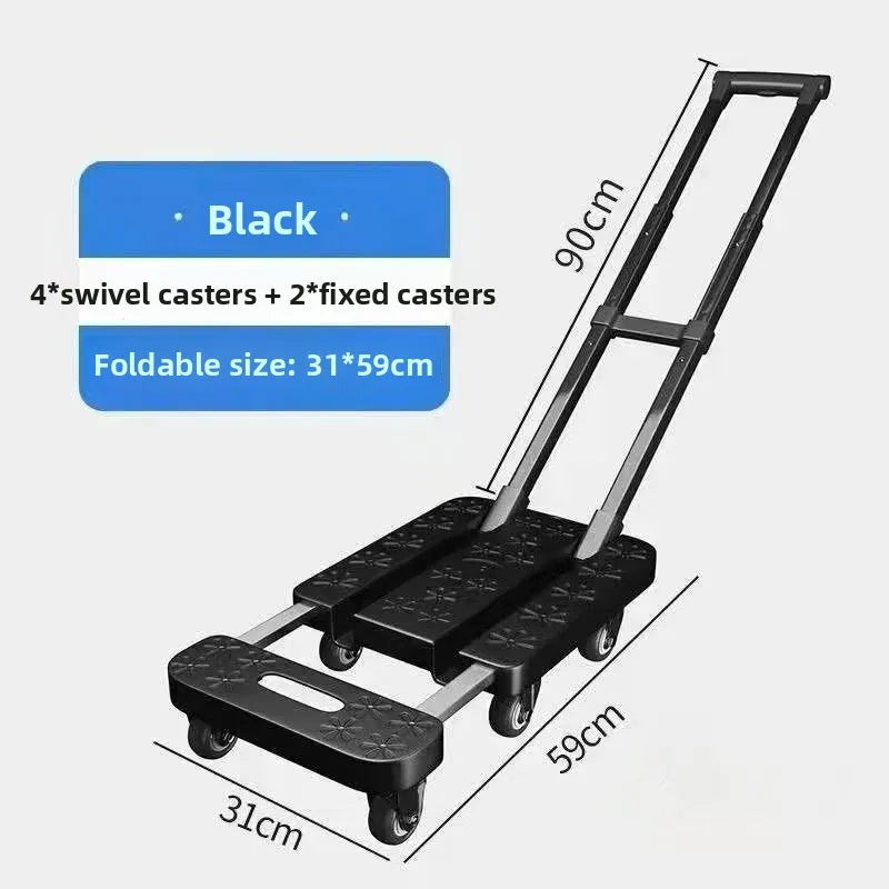 Carro de jardín plegable de alta resistencia, carrito utilitario plegable portátil, camión de mano plegable con ruedas silenciosas para todo terreno, para comestibles y camping