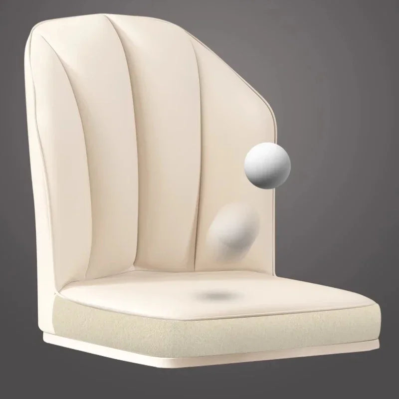 Silla de comedor color crema - Sillón moderno minimalista con patas de madera, silla decorativa de mediados de siglo para sala de estar y comedor