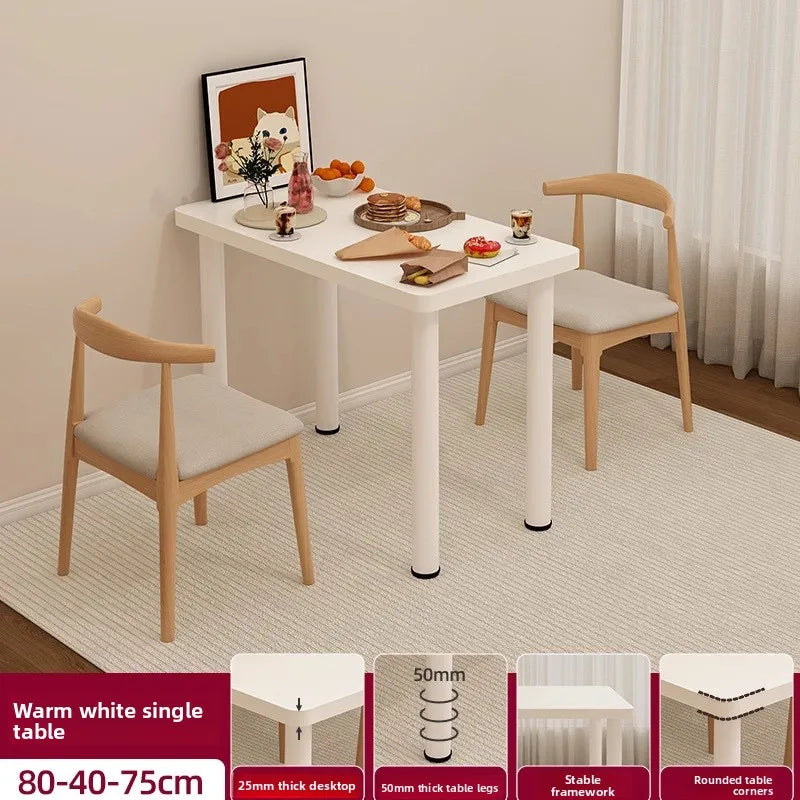 Mesa de comedor Hogar apartamento pequeño Puesto portátil exterior Mesa cuadrada para comer