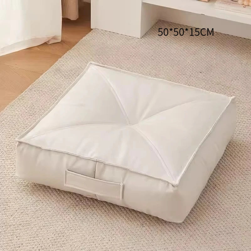 Cojín de futón, tatami, puf, cojín para mirador, cojín acolchado, almohada de cojín, banqueta pequeña, taburete bajo cuadrado redondo