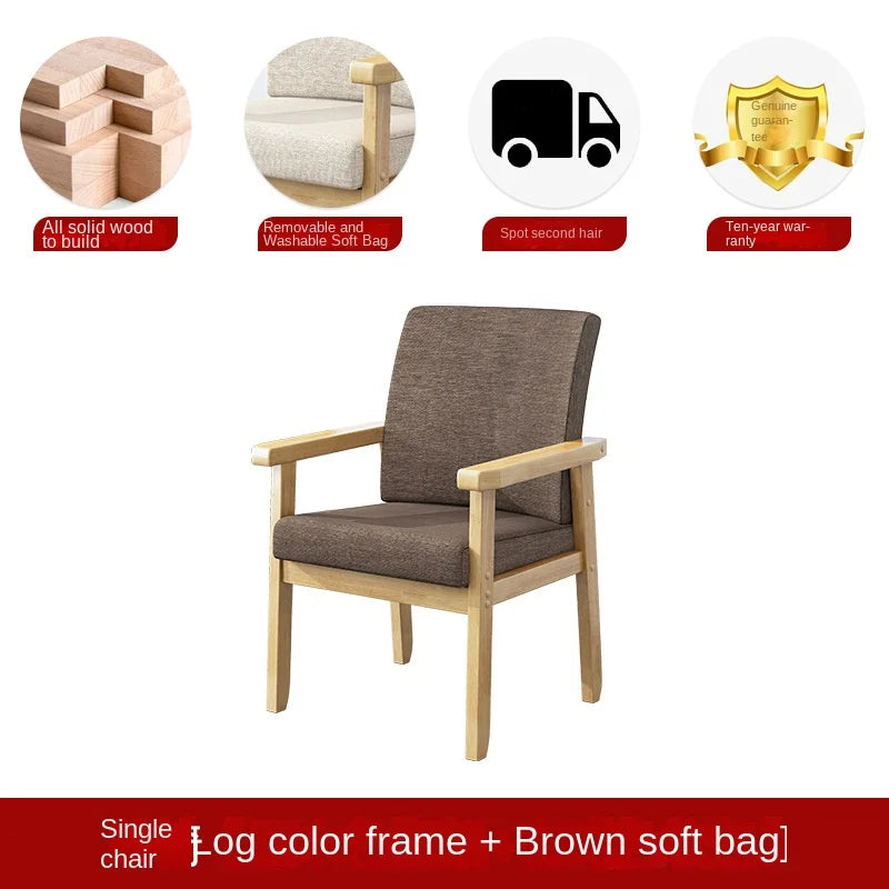 Silla de madera maciza, silla individual, silla de escritorio para ordenador, silla cómoda con respaldo para el hogar, sillón para sentarse, silla para mahjong para ancianos