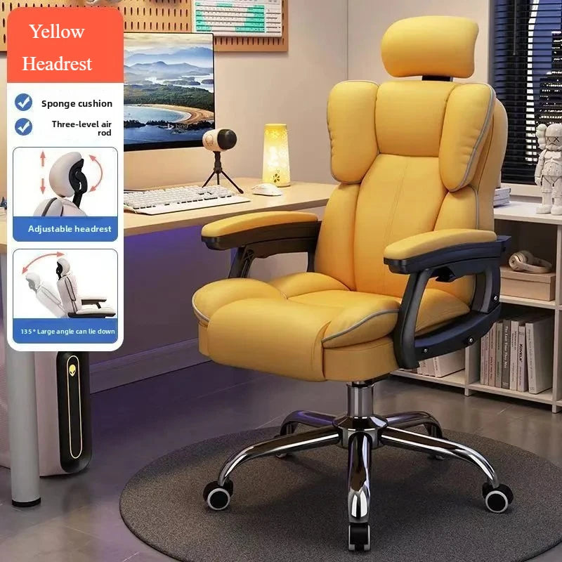Silla de ordenador reclinable cómoda silla de juego sedentaria respaldo sofá silla de escritorio dormitorio silla giratoria de estudio en vivo muebles