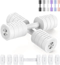 Adjustable Dumbbell Set of 2, Anti-slip Handle, Macaron Colors, 4 Weights Each 2.2-8.8 lbs for Home Workout