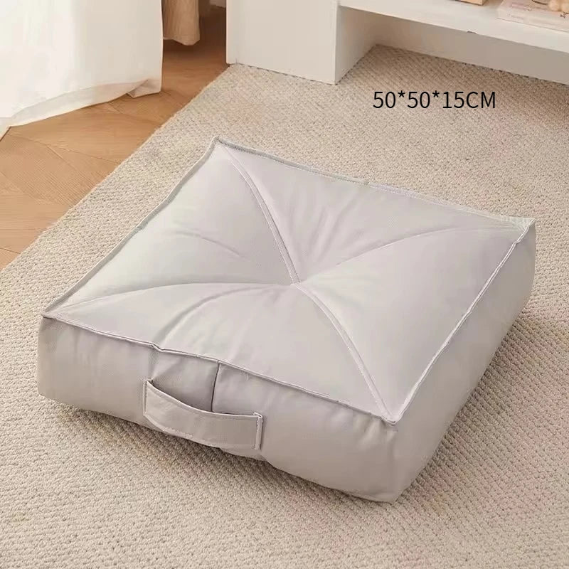 Cojín de futón, tatami, puf, cojín para mirador, cojín acolchado, almohada de cojín, banqueta pequeña, taburete bajo cuadrado redondo