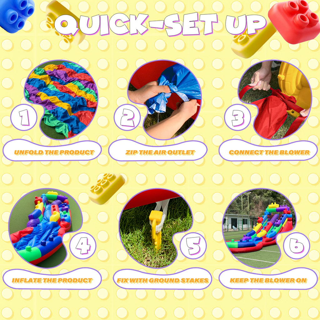 Tobogán acuático inflable con piscina de chapoteo para adultos y niños Incluye patio trasero, juegos de agua al aire libre La mejor diversión al aire libre