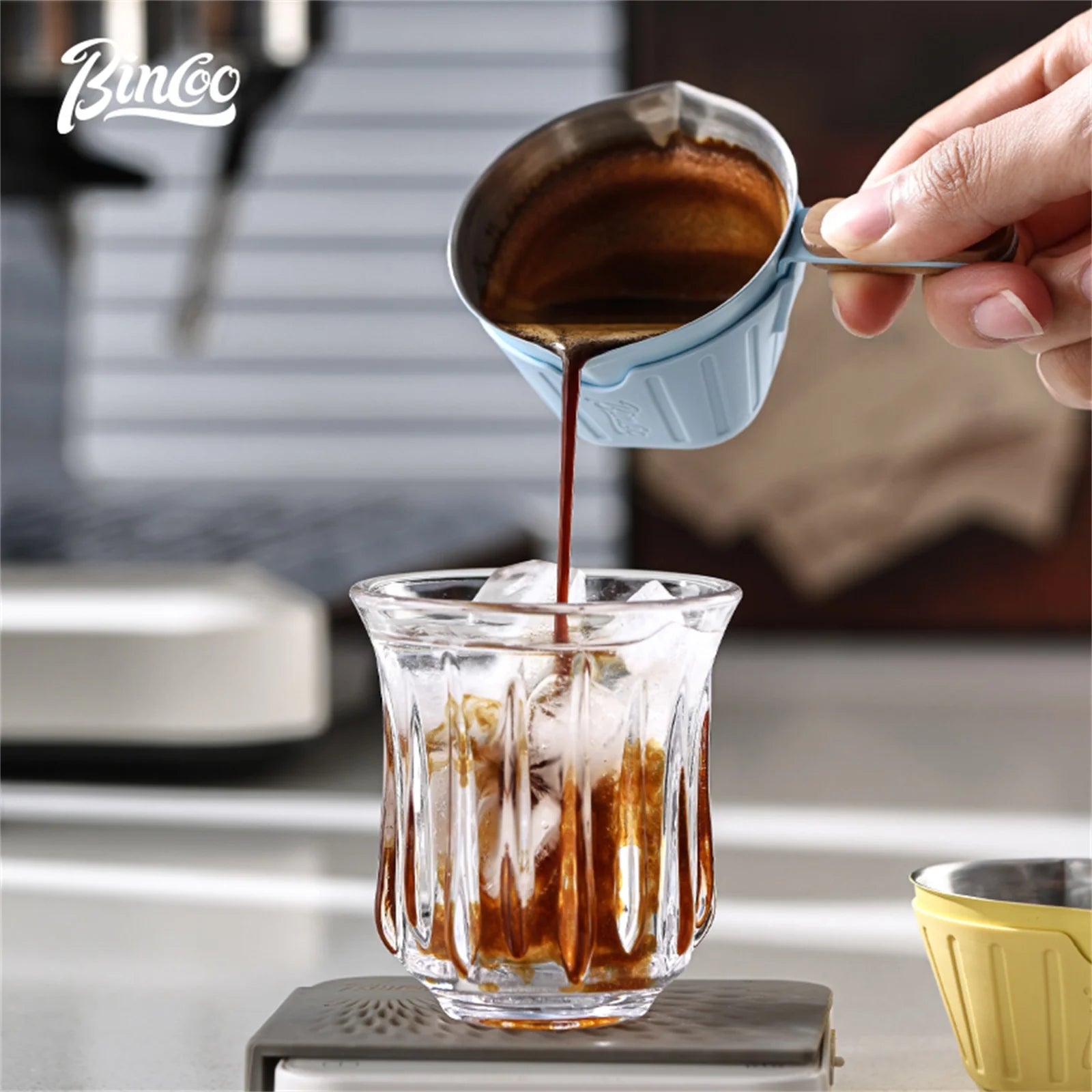 Bincoo Vaso de Chupito de Espresso Multicolor, Acero Inoxidable 304 con Diseño Resistente al Calor y Escala de Medición Precisa para Baristas