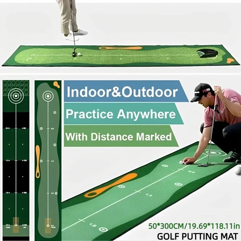 Tapete de golf para practicar putt en interiores y exteriores, alfombra de entrenamiento, almohadilla de calle de golf, lavable, antideslizante, 50x300cm JH1041