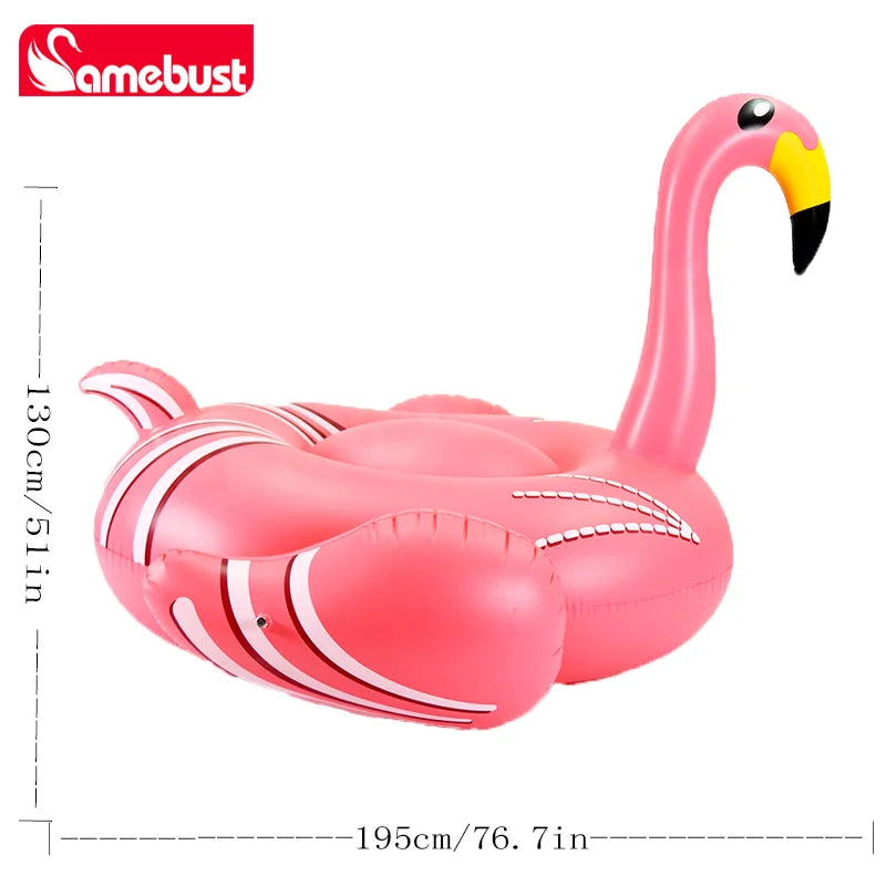Camebust Flotador hinchable de flamenco para el agua, flotador de piscina de pájaro de fuego rosa, flotador divertido para la playa, decoración para fiestas en la piscina