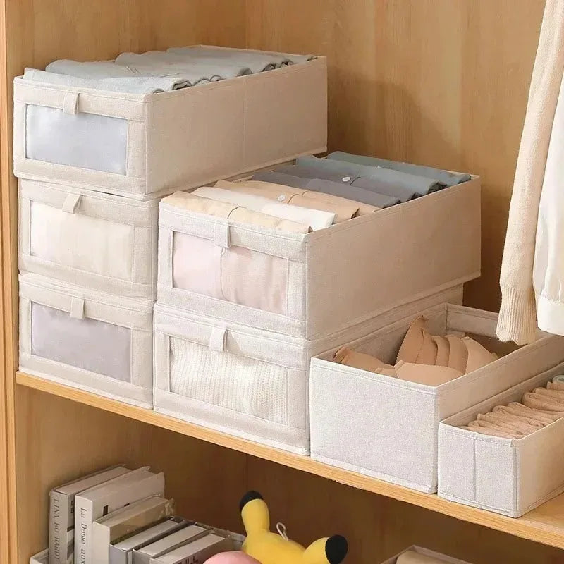 1 organizador de almacenamiento visible para armario, cajón, ropa, caja de almacenamiento para camisetas, pantalones vaqueros, ropa interior, caja organizadora de pantalones
