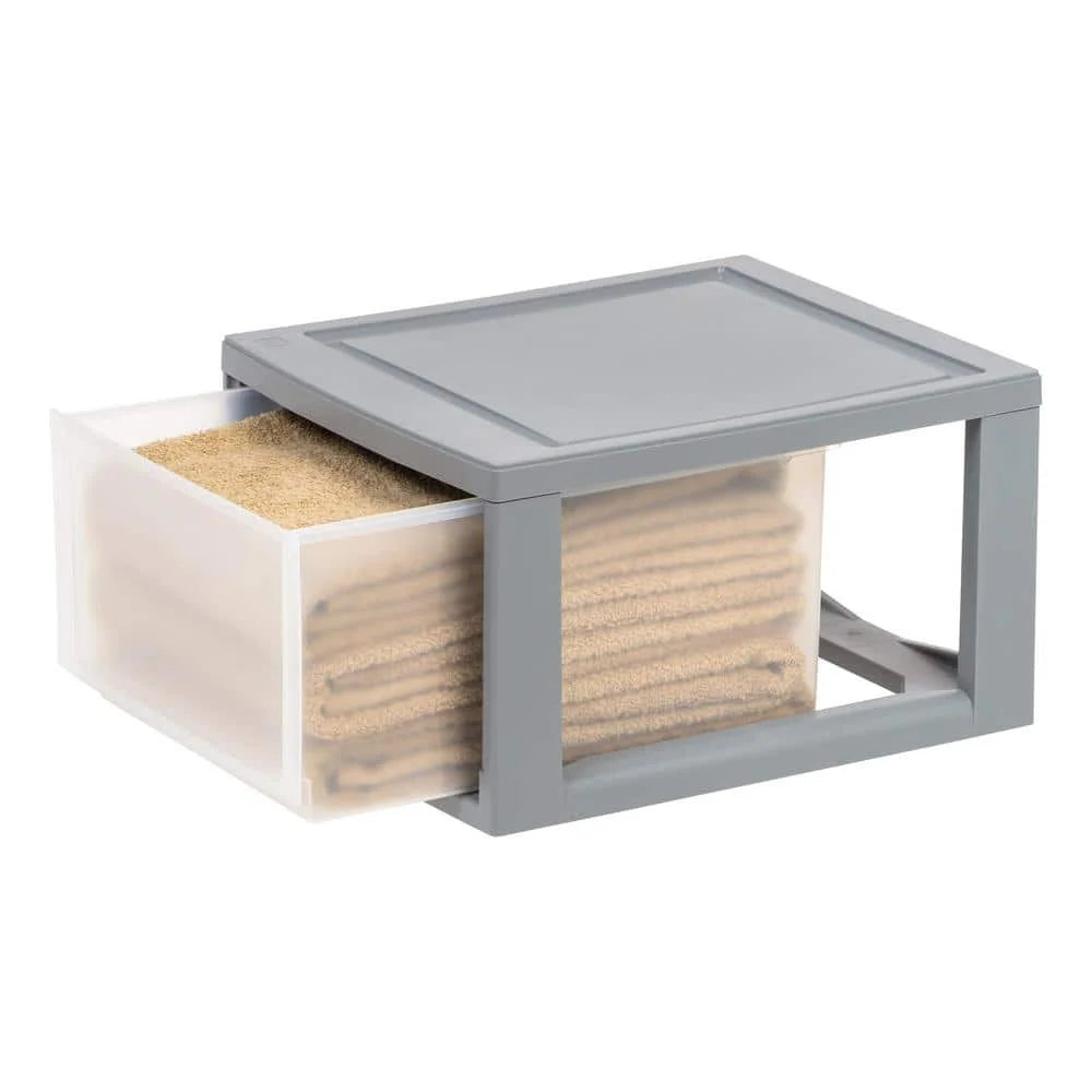 Organizador de armario apilable gris - organizador de gabinetes - cajones de almacenamiento - cajón organizador - divisor de cajones