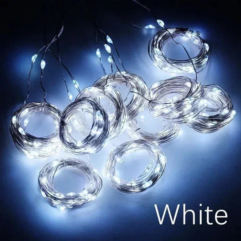 Guirnalda de Luces LED para Cortinas, Decoración de Navidad y Festividades, 8 Modos, USB, Luces Navideñas para Dormitorio, Hogar, Exteriores