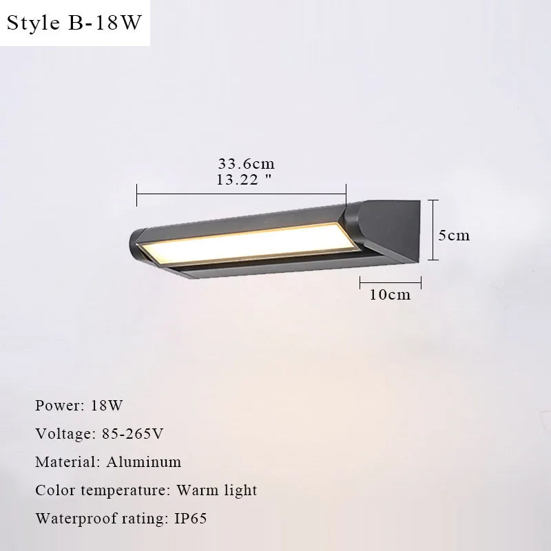 Aplique de pared LED para exterior, ángulo ajustable 350°, lámpara de pared impermeable de aluminio para jardín, porche, balcón, decoración del hogar, iluminación