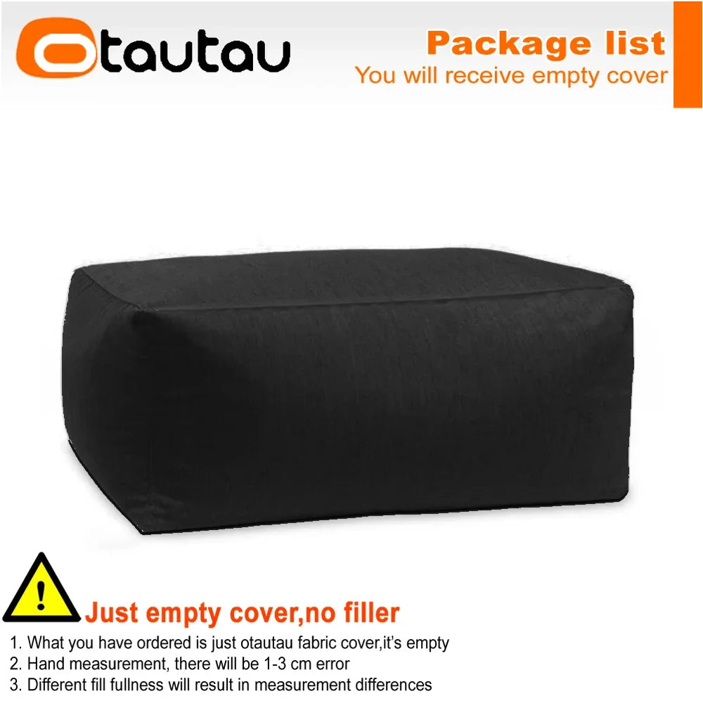 OTAUTAU Funda para puf de exterior Oxford para piscina, flotador, tumbona, club de playa, puf SF505 [¡Sin relleno! ¡Necesitas rellenarlo tú mismo!]