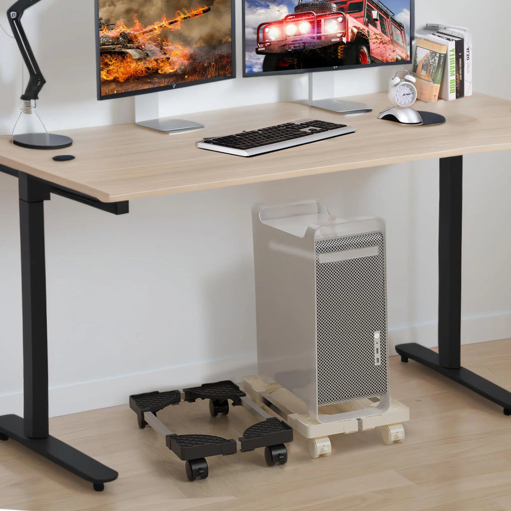 Soporte de computadora para torre de escritorio, se adapta a la mayoría de accesorios de escritorio de PC para juegos, elevador de suelo de PC, soporte de CPU móvil ajustable
