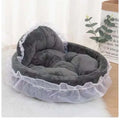 Cama 3D Fantasía para Mascotas con Lazo para Perros, Cama Romántica Desmontable Ovalada para Perros, Nido Sofá Suave para Perros, Muebles de Boda para Mascotas, 1 ud.