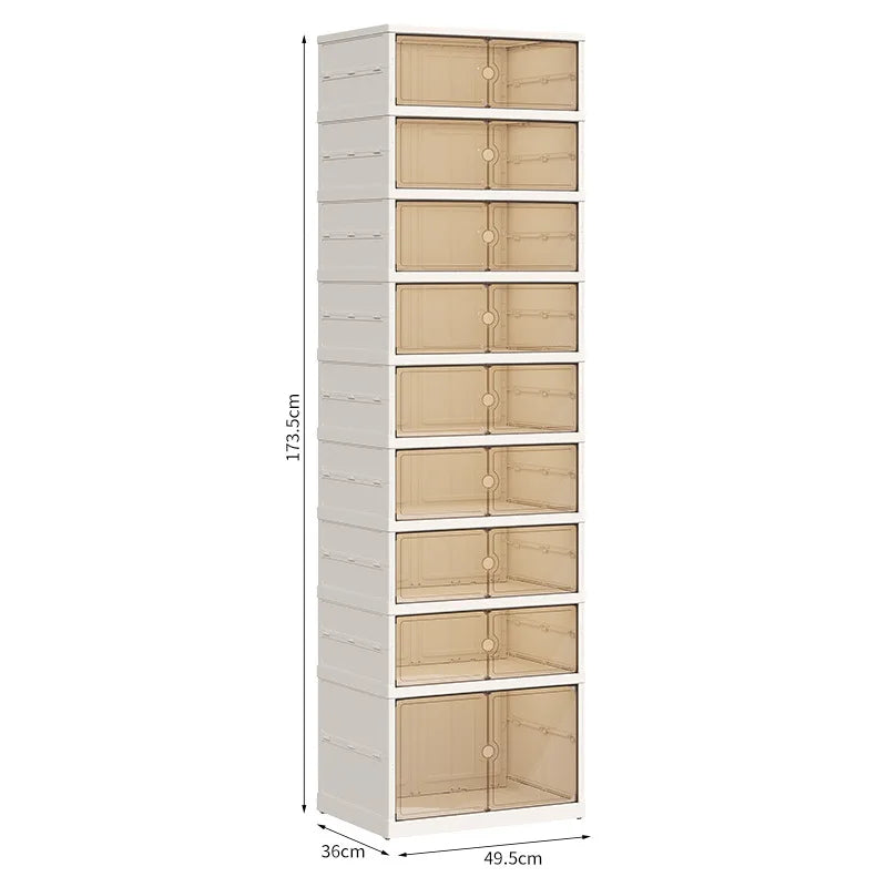 Artículos para el hogar a prueba de polvo, sin instalación, caja de zapatos plegable transparente, caja de almacenamiento de zapatos de gran capacidad