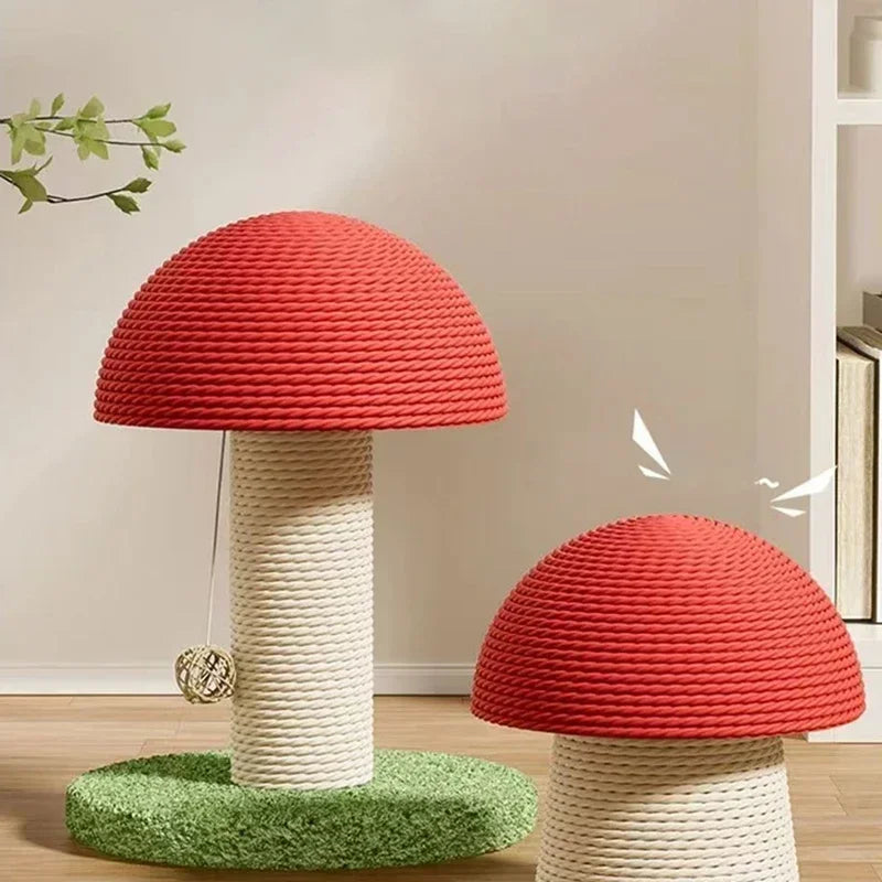Bonito rascador para gatos, gatitos trepadores, diseño de seta, protege los muebles, divertido juguete para gatos, tabla rascadora de sisal duradero