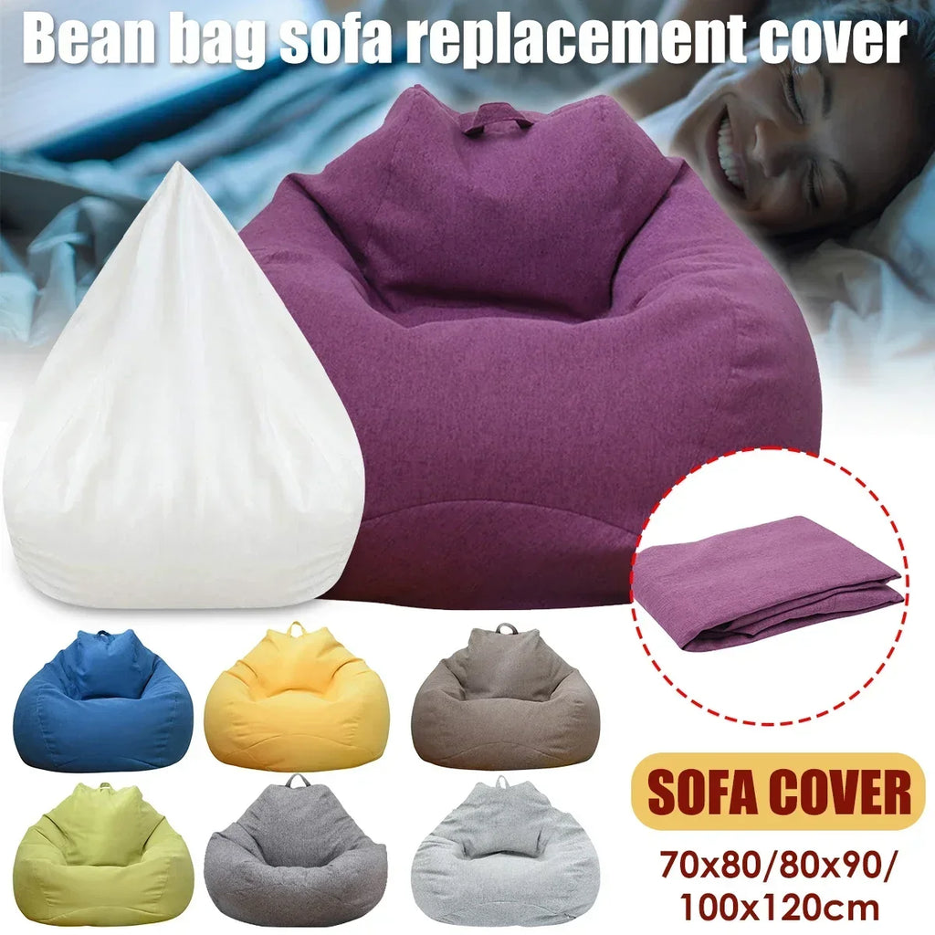 Funda de sofá grande tipo puf OTAUTAU sin relleno, sillón esquinero perezoso, puf, sofá, tiene forro interior de sofá de repuesto a la venta