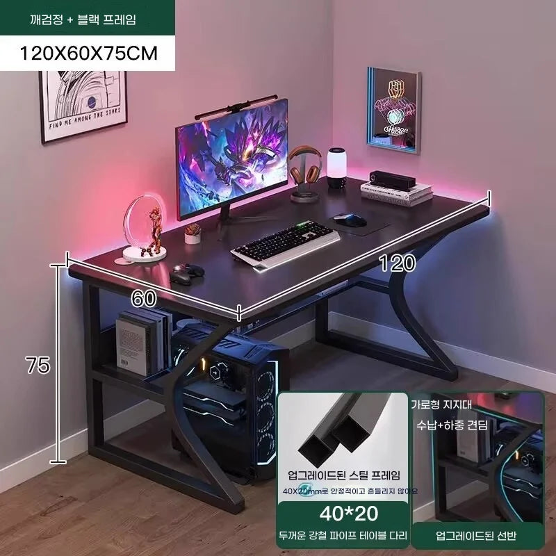 Escritorio de ordenador blanco para juegos Silla Conjunto de oficina en casa Estudio Dormitorio Plegable Simple Ergonómico Moderno Mesa para portátil Muebles