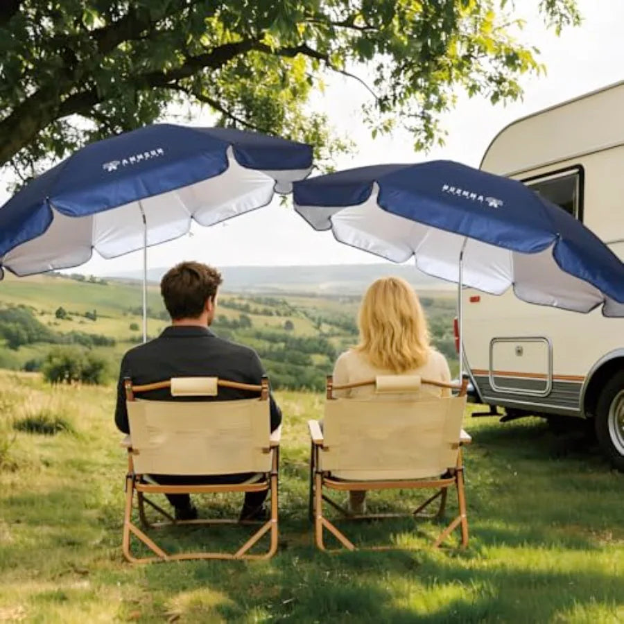 Sombrilla XL para Silla con Abrazadera Universal Ajustable de 47 Pulgadas y Giro de 360 Grados UPF 50+ Portátil para Sujetar en Sillas de Camping o Playa