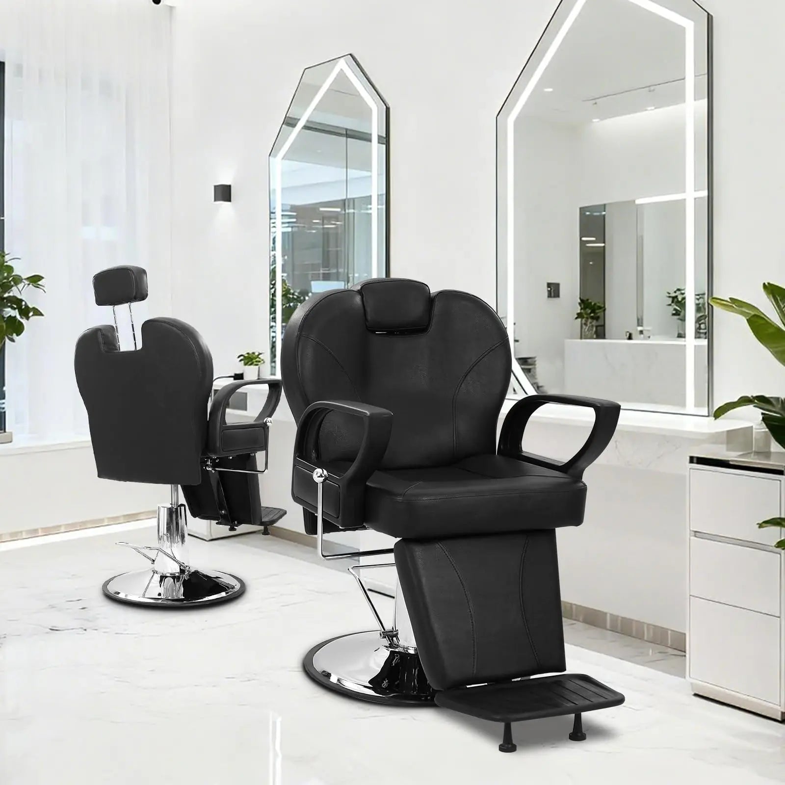 Premium Hydraulic Barber Chair 360° Swivel Reclining Salon Chair With Headrest & Footrest, 330 Lbs Max Load