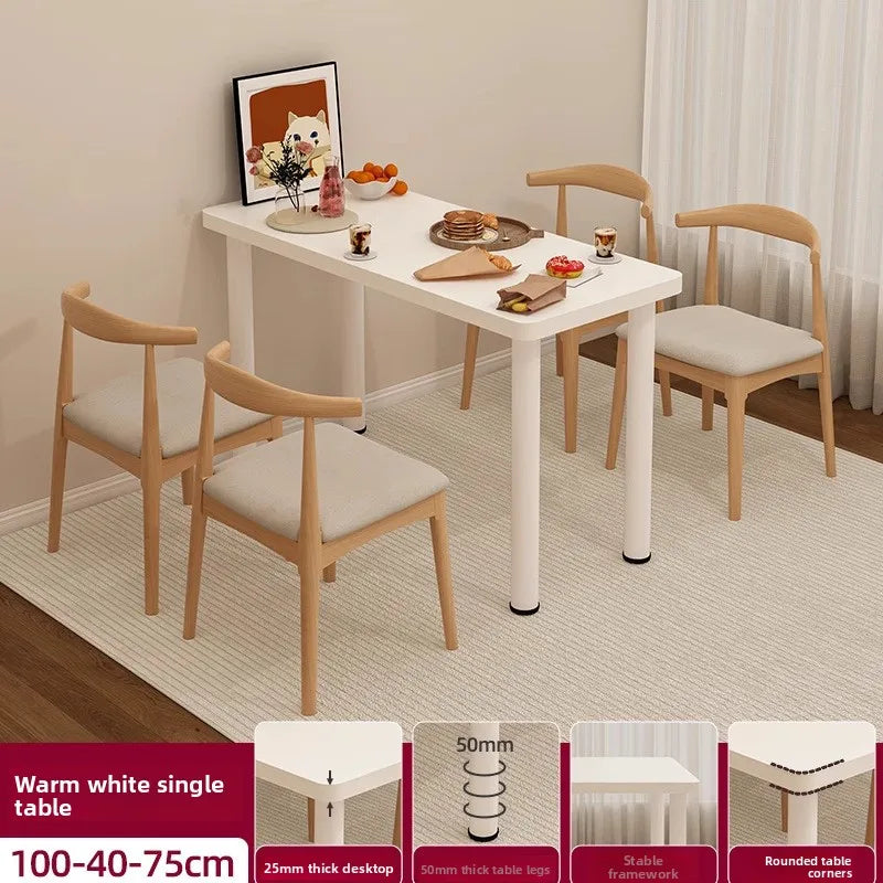 Mesa de comedor Hogar apartamento pequeño Puesto portátil exterior Mesa cuadrada para comer