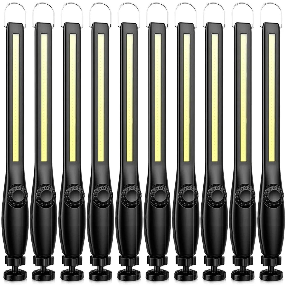 1-10PCS COB LED Flashlight Magnetic Work Light USB Rechargeable Torch Portable Lantern Inspection Light Camping Car Repair Lamp