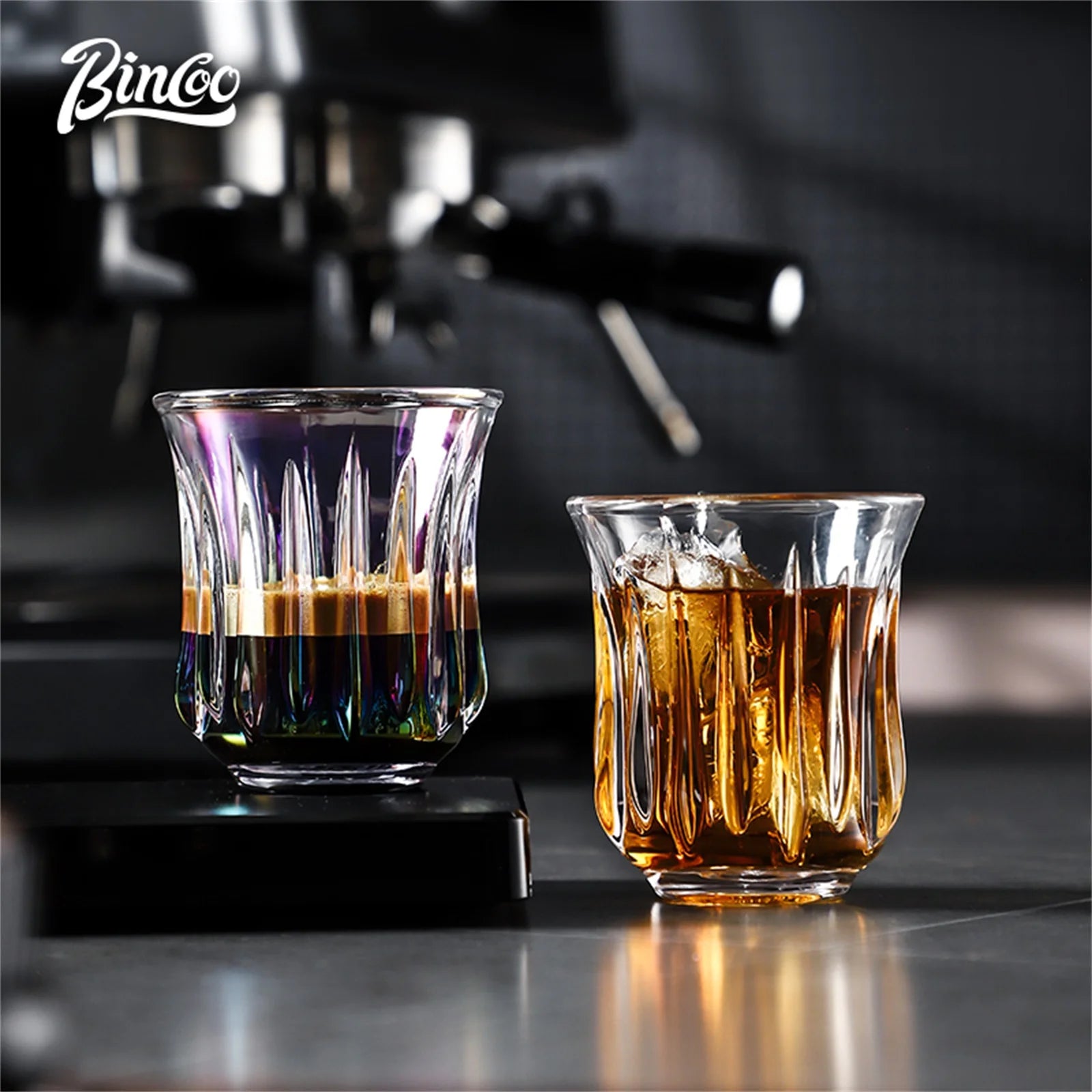 BINCOO 90ml-400ml Taza de Café de Vidrio Vasos para Espresso Cappuccino Latte Taza para Jugo Cócteles Herramientas de Barista para el Hogar y la Cocina