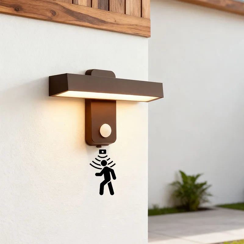 Lámpara LED de pared para exterior IP65 con sensor de movimiento, impermeable, giratoria, para porche, entrada de villa, patio, sala de estar, decoración del hogar