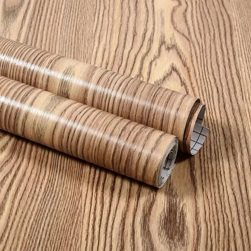 40CM Thickened Waterproof Wood Grain Stickers Self-adhesive PVC Wardrobe Cabinet Desktop Modern Furniture Decorative Wallpaper ﻿