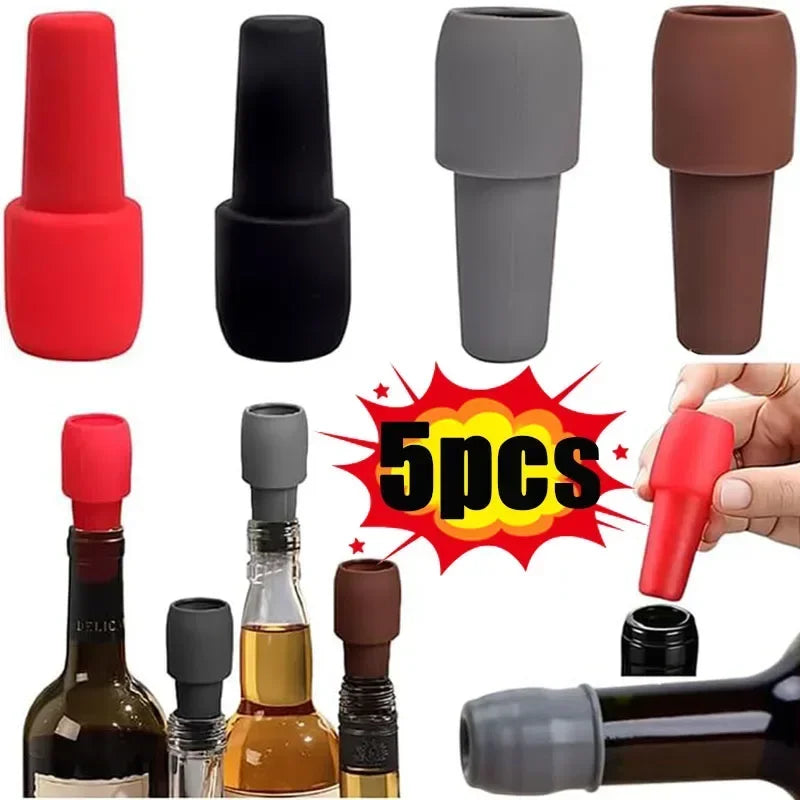 Tapón universal para botellas de vino tinto con tapón de doble sellado de silicona suave y utensilios de bar, vino y herramientas de cocina