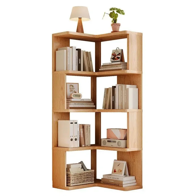 Estantería esquinera de madera maciza Estante de pie Mueble esquinero multicapa Almacenamiento organizador
