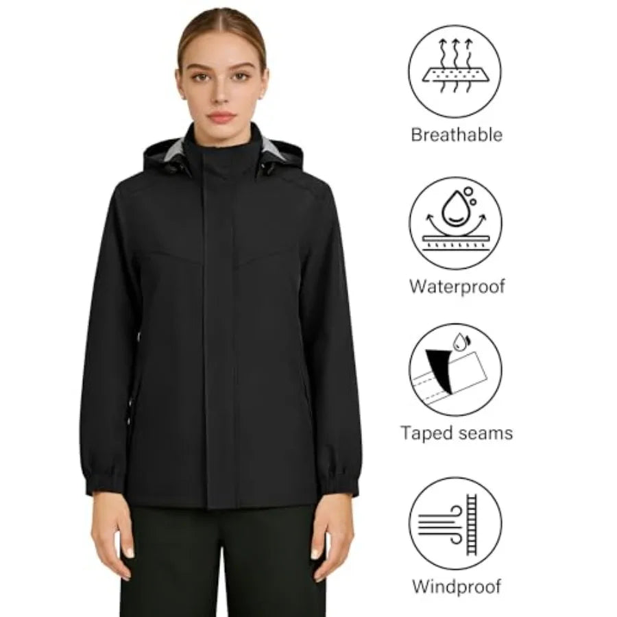 Traje de lluvia iCreek impermeable con capucha, transpirable, ligero, plegable, chaqueta y pantalón, para hombres y mujeres, para senderismo, pesca, golf.