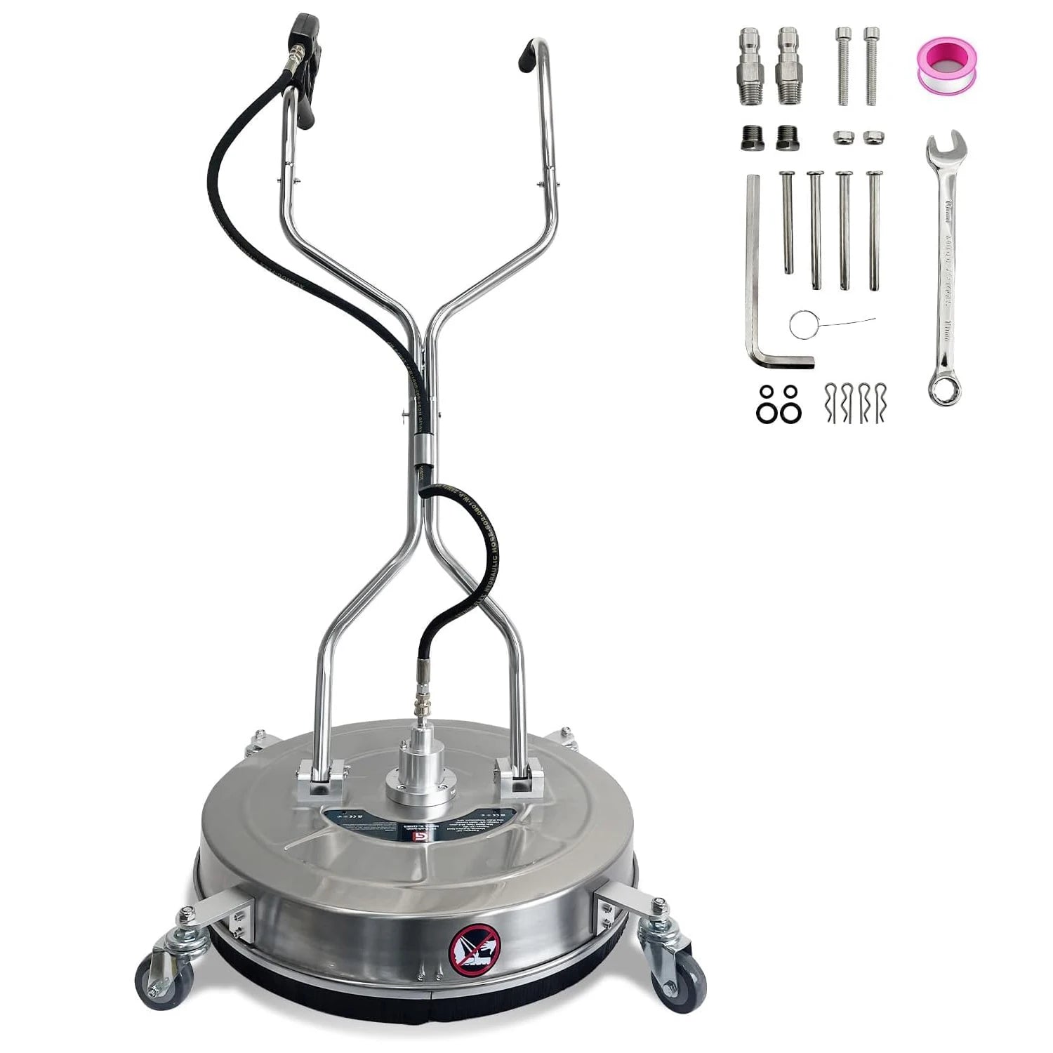 Limpiador de Superficies para Lavadora a Presión de 20 pulgadas y 4600 PSI con 4 ruedas y doble asa para limpiar calzadas, aceras, terrazas y patios