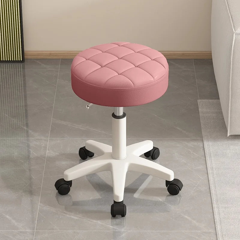 Taburete de masaje Taburete de salón de belleza Taburete redondo giratorio elevable Taburete de peluquería para manicura Taburete redondo con ruedas
