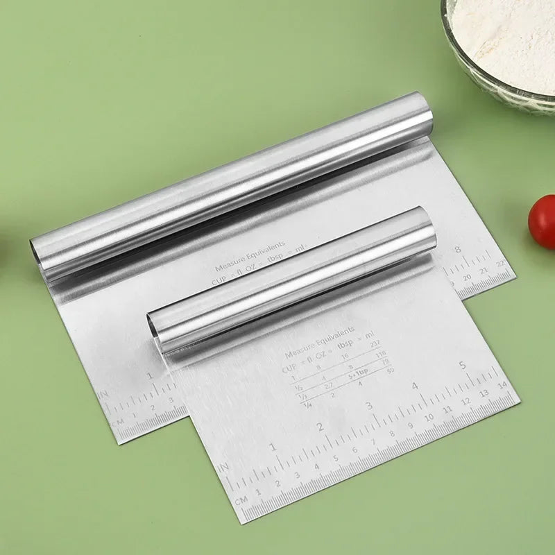 Rascador de acero inoxidable de 6"/8" para tartas, espátulas para masa, glaseado, alisador de bordes, herramientas de decoración de pasteles, accesorios para hornear