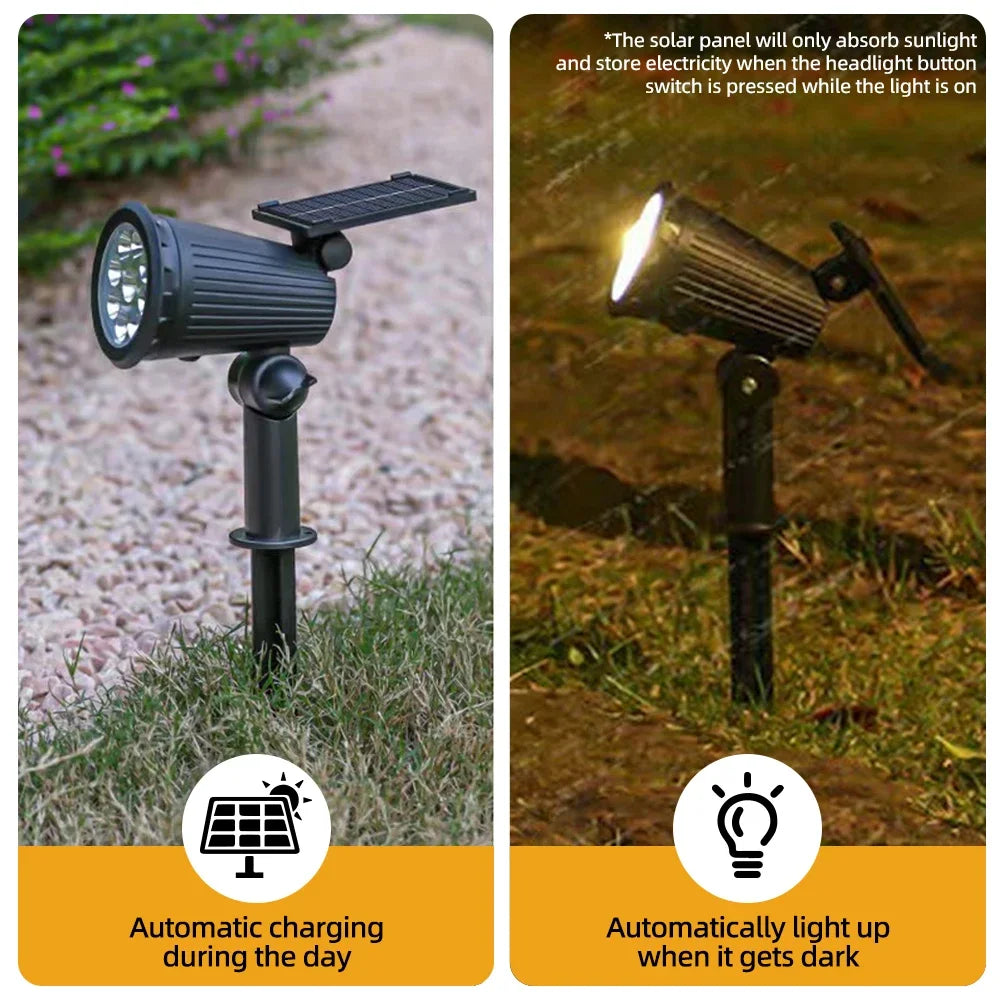 9 luces solares LED focos exteriores RGB luces solares de paisaje IP65 impermeables de brillo ajustable para jardín, patio, palmeras