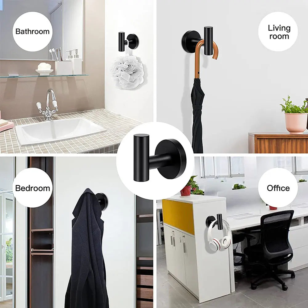 2 unidades de ganchos pulidos para toallas de baño, perchero de acero inoxidable con tornillos, soporte para toallas, gancho para colgar para cocina de hotel